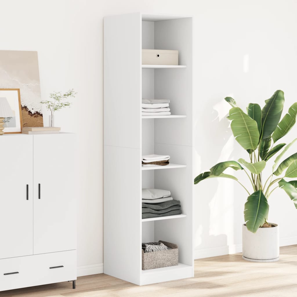 Armario de madera contrachapada blanco 100x50x200 cm