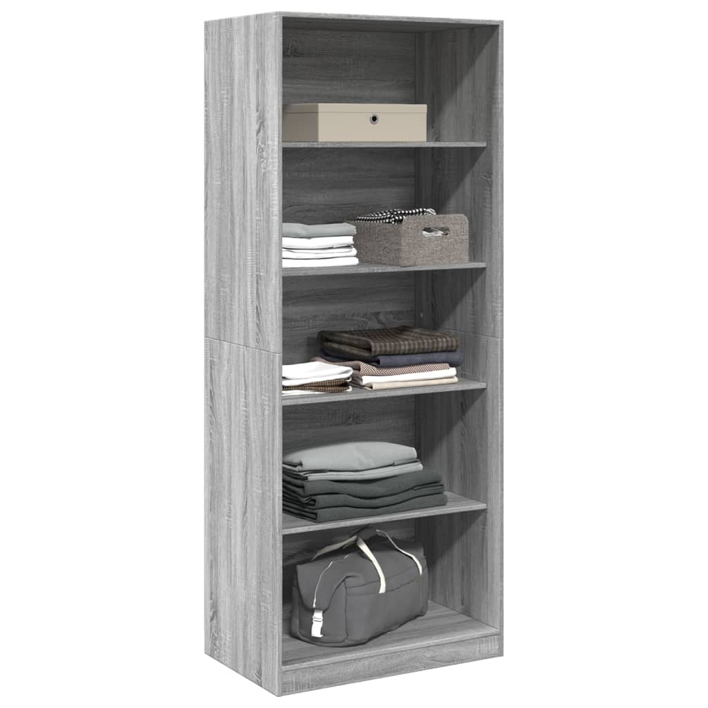 Armario de madera de ingeniería gris Sonoma 80x50x200 cm