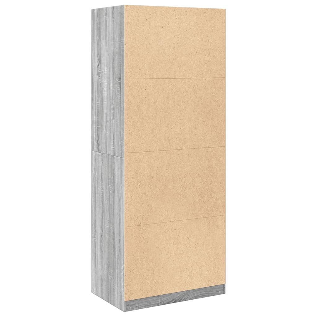 Armario de madera de ingeniería gris Sonoma 80x50x200 cm