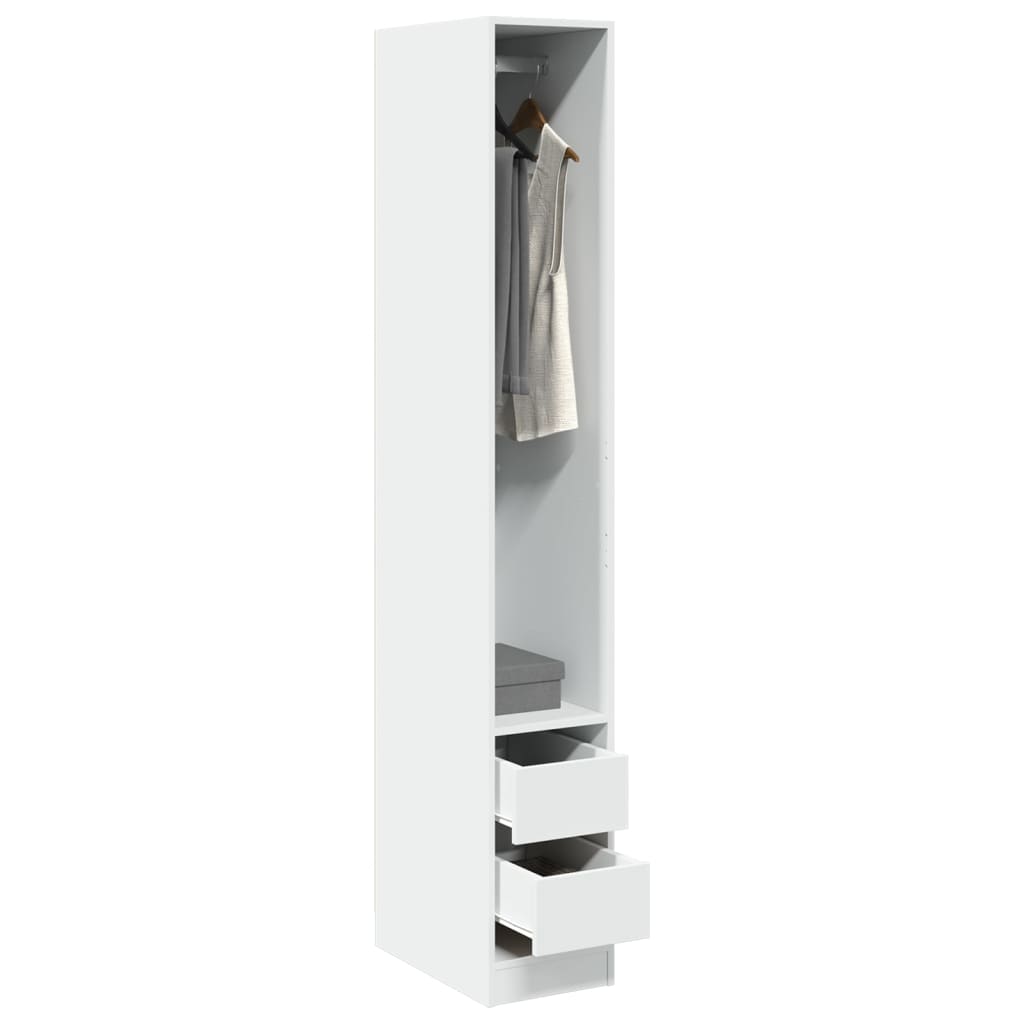 Armario de madera contrachapada blanco 100x50x200 cm