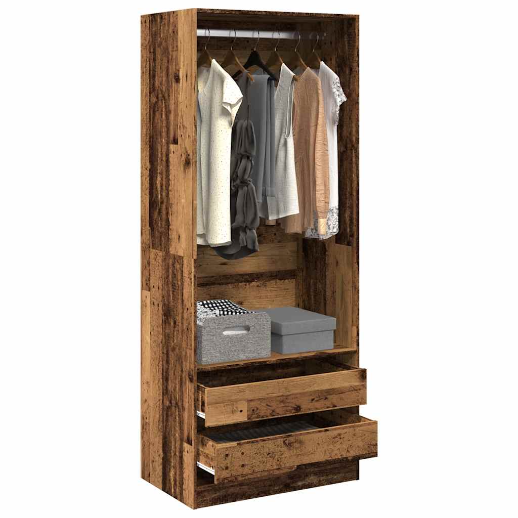 Armario de madera contrachapada blanco 100x50x200 cm