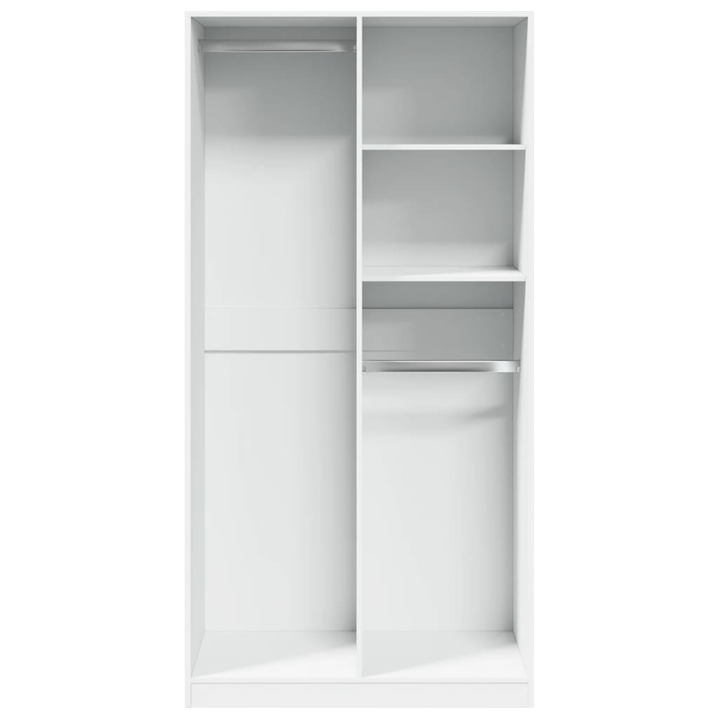 Armario de madera contrachapada blanco 100x50x200 cm