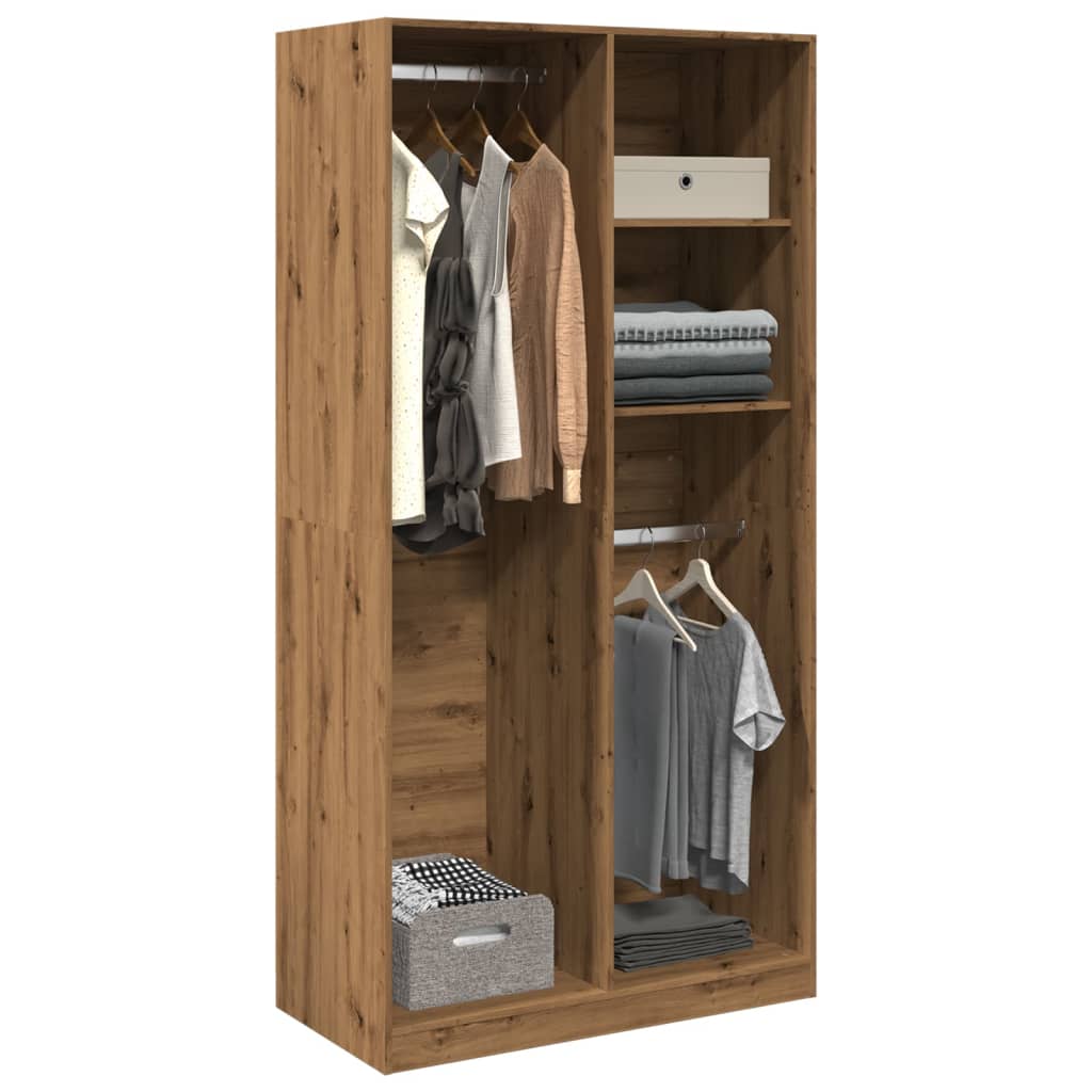 Armario de madera contrachapada blanco 100x50x200 cm