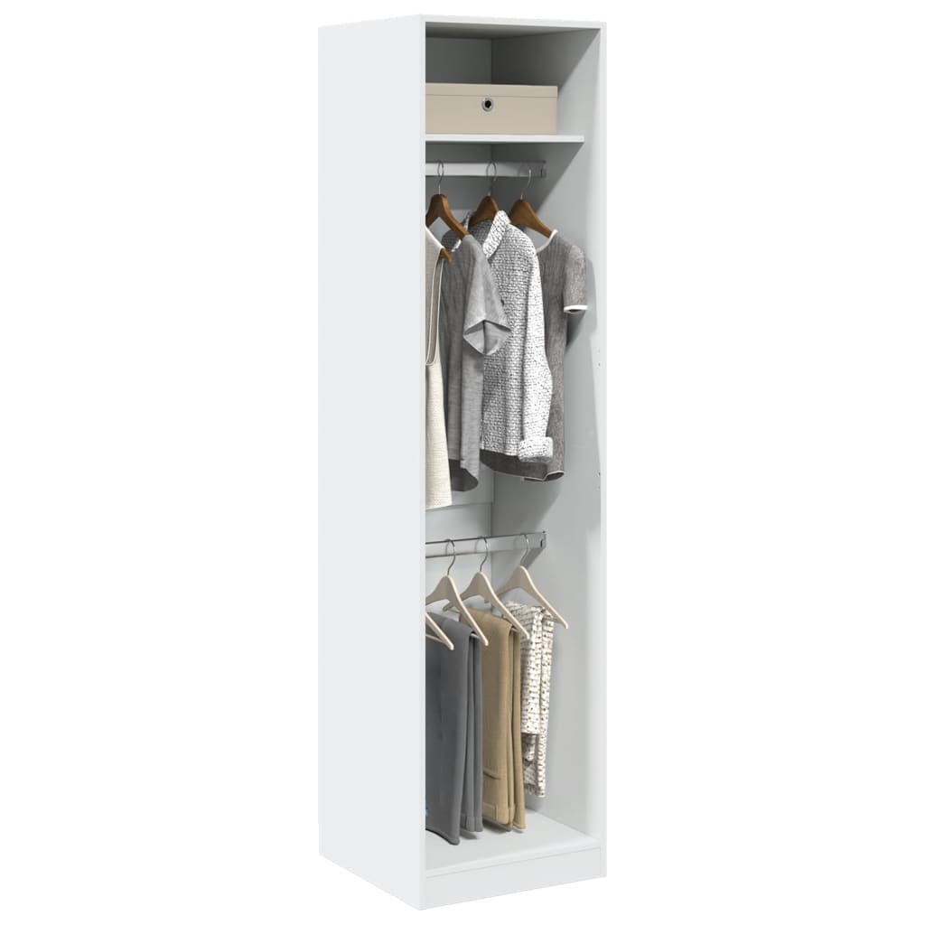 Armario de madera contrachapada blanco 100x50x200 cm