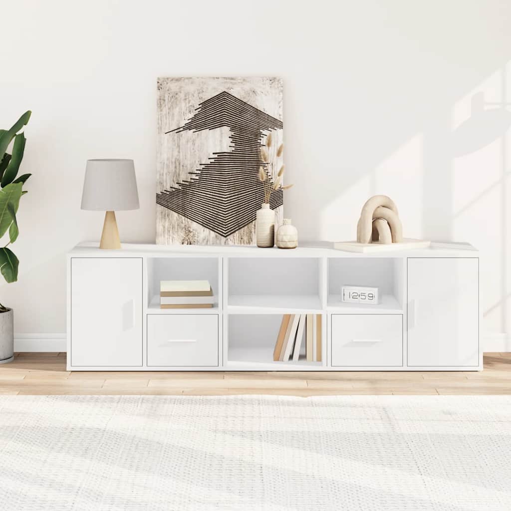 Mueble de esquina madera de ingeniería blanco 160x40x45 cm