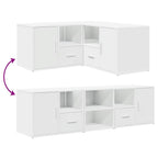 Mueble de esquina madera de ingeniería blanco 160x40x45 cm