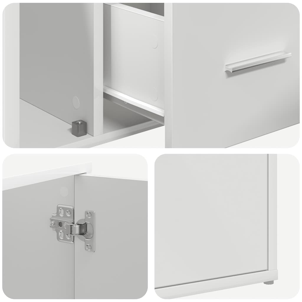 Mueble de esquina madera de ingeniería blanco 160x40x45 cm