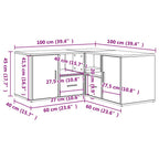 Mueble de esquina madera de ingeniería blanco 160x40x45 cm