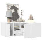 Mueble de esquina madera de ingeniería blanco 160x40x45 cm