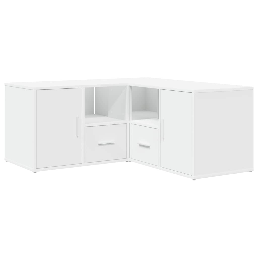 Mueble de esquina madera de ingeniería blanco 160x40x45 cm