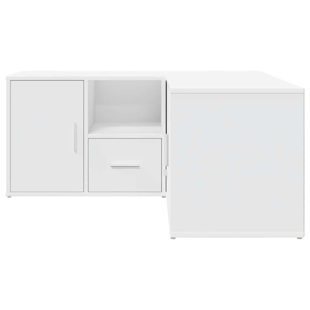 Mueble de esquina madera de ingeniería blanco 160x40x45 cm