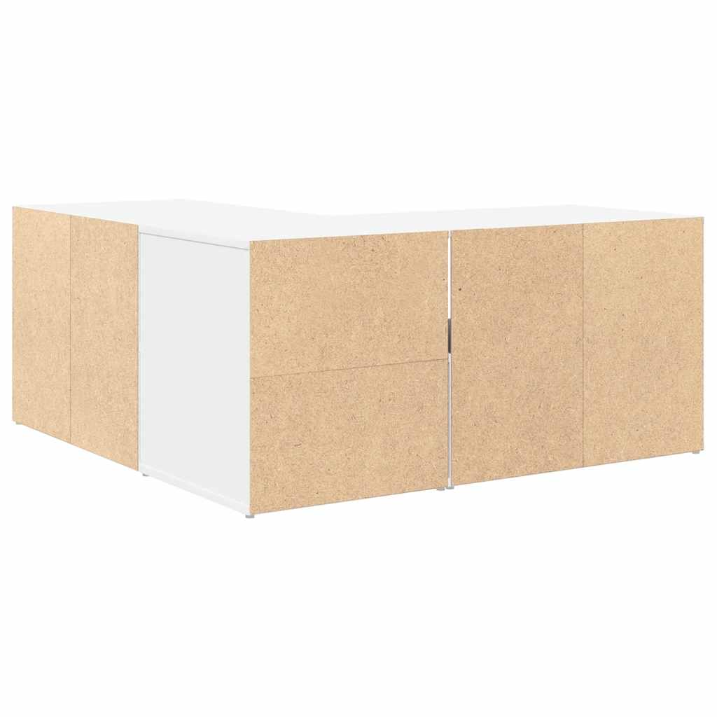 Mueble de esquina madera de ingeniería blanco 160x40x45 cm