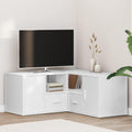 Mueble de esquina madera de ingeniería blanco 160x40x45 cm