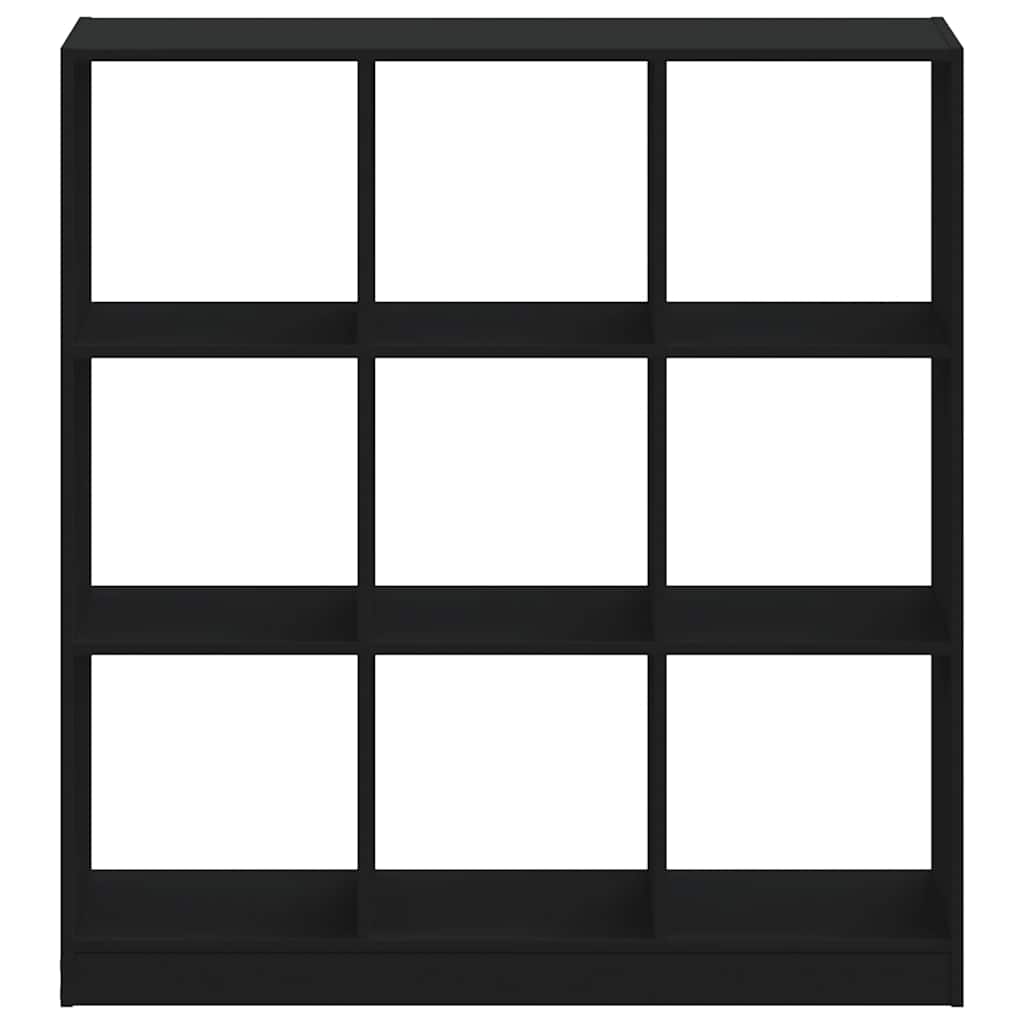 Estantería de madera de ingeniería negra 102x32x108 cm