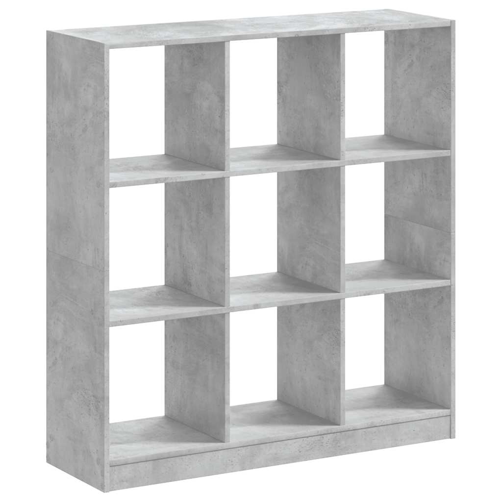 Estantería de madera de ingeniería gris hormigón 102x32x108 cm