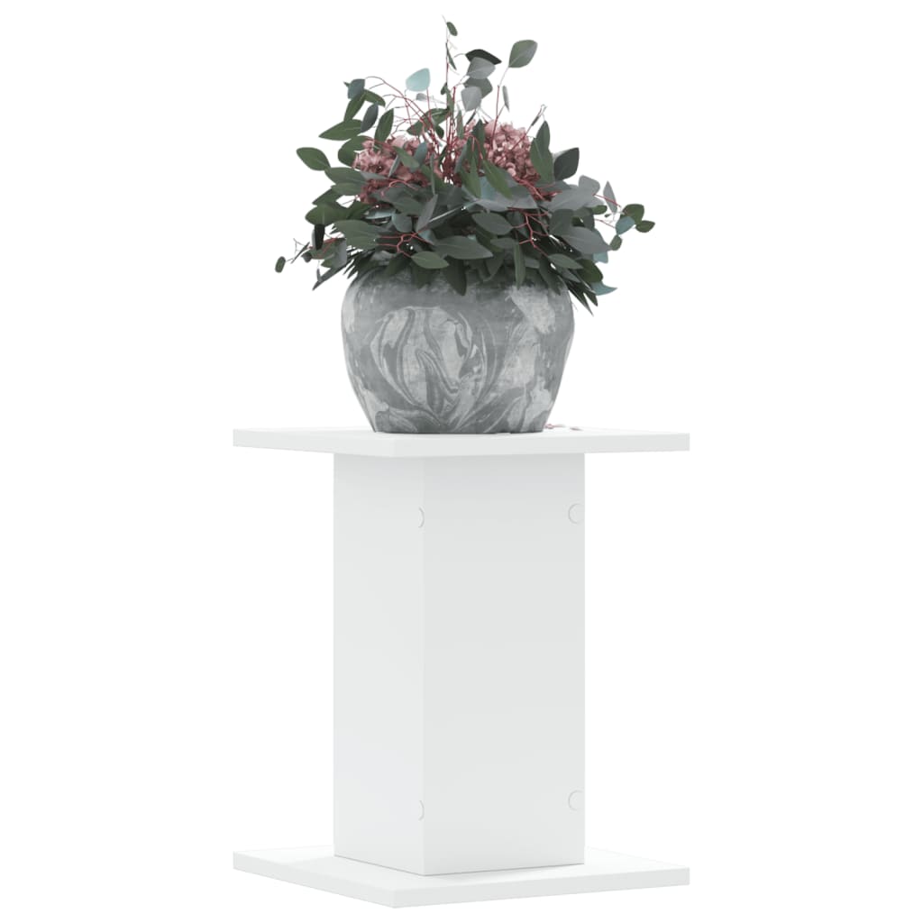 Soporte de plantas 2 uds madera ingeniería blanco 17x17x60 cm