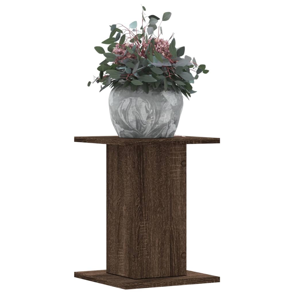 Soporte de plantas 2 uds madera ingeniería blanco 17x17x60 cm