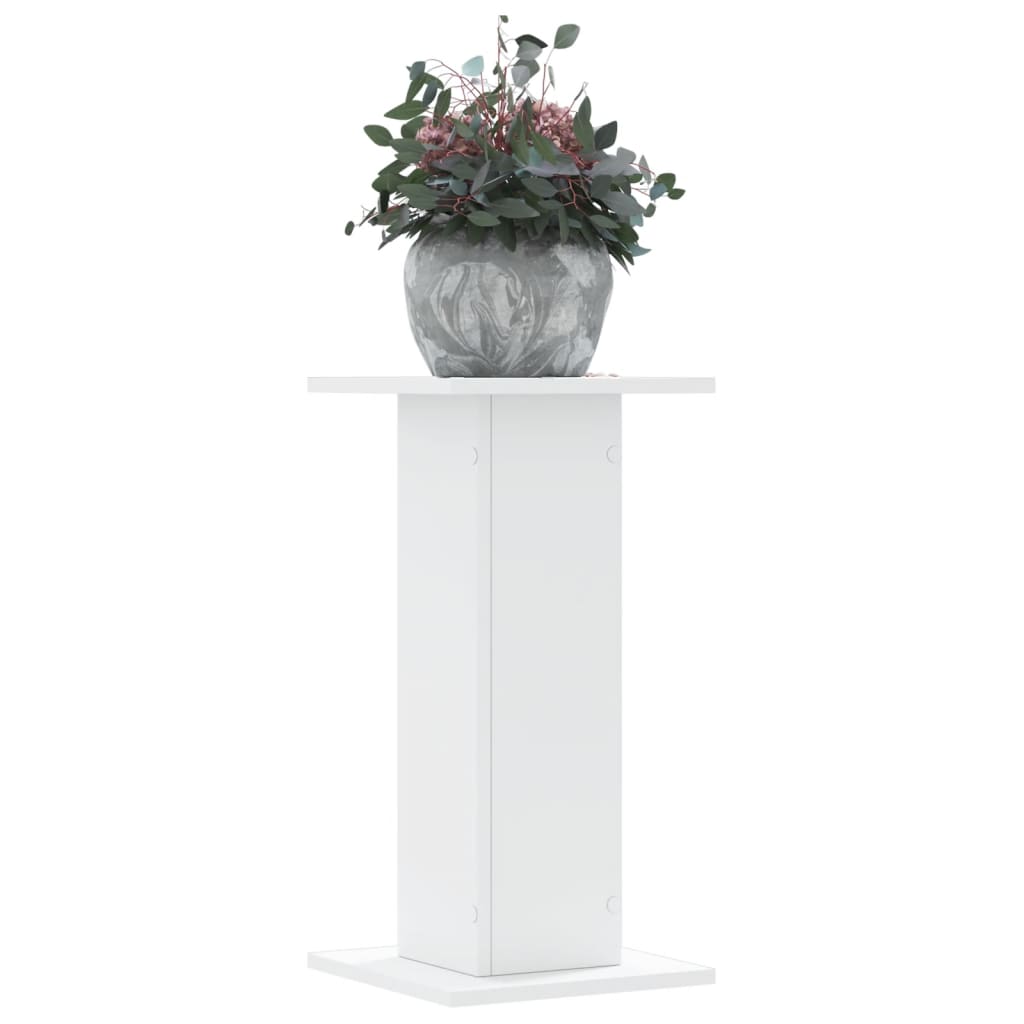 Soporte de plantas 2 uds madera ingeniería blanco 17x17x60 cm