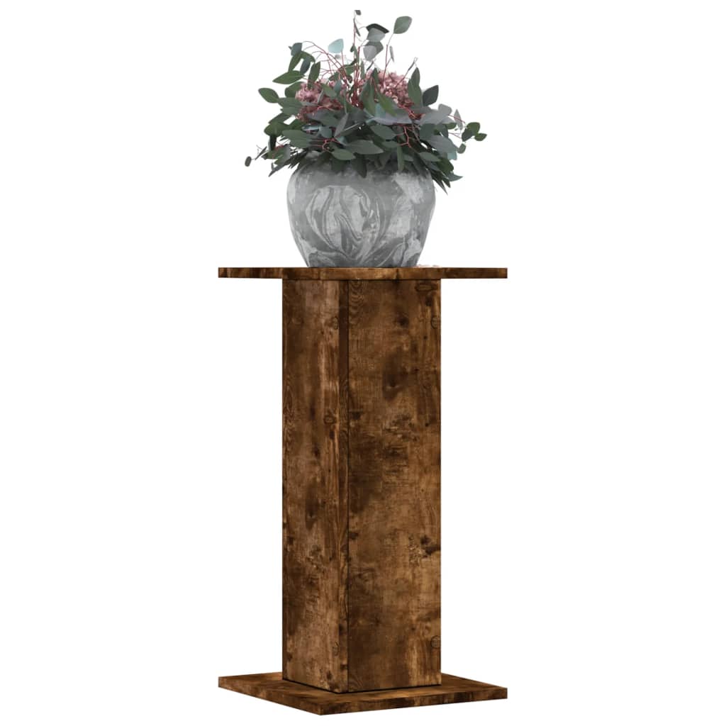 Soporte de plantas 2 uds madera ingeniería blanco 17x17x60 cm