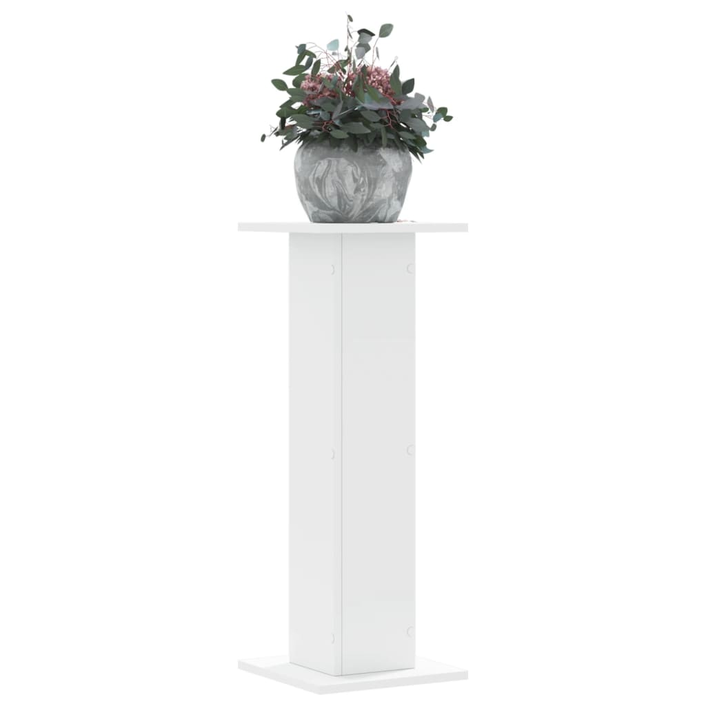 Soporte de plantas 2 uds madera ingeniería blanco 17x17x60 cm