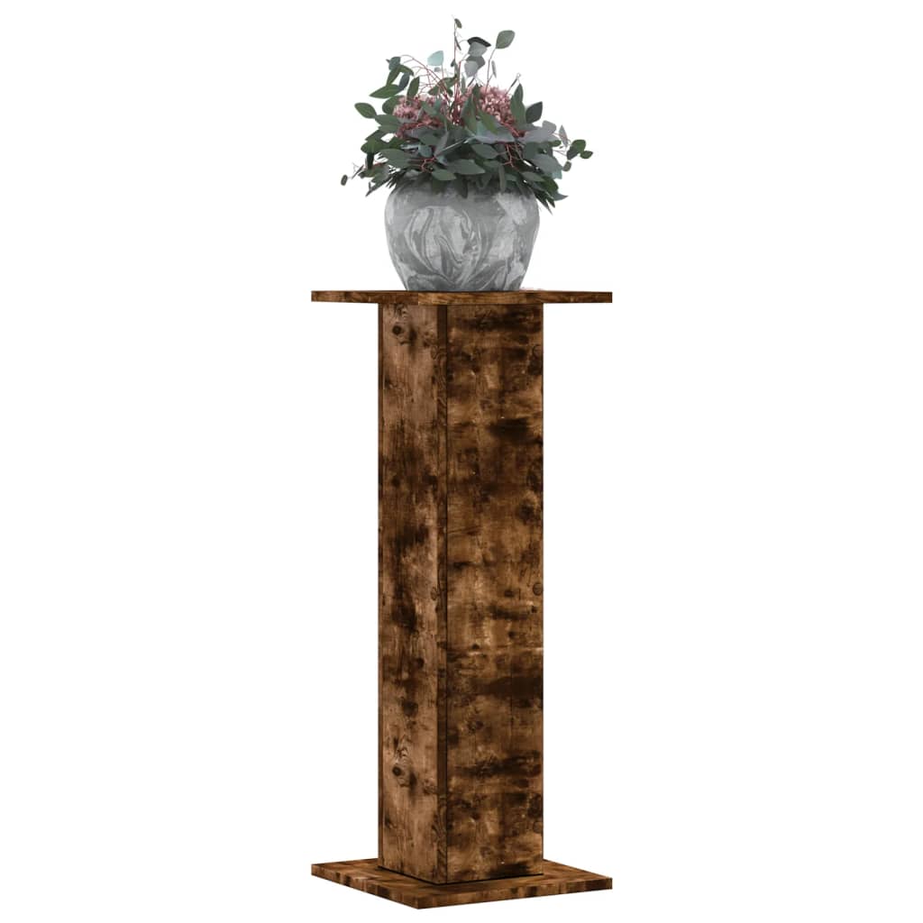 Soporte de plantas 2 uds madera ingeniería blanco 17x17x60 cm
