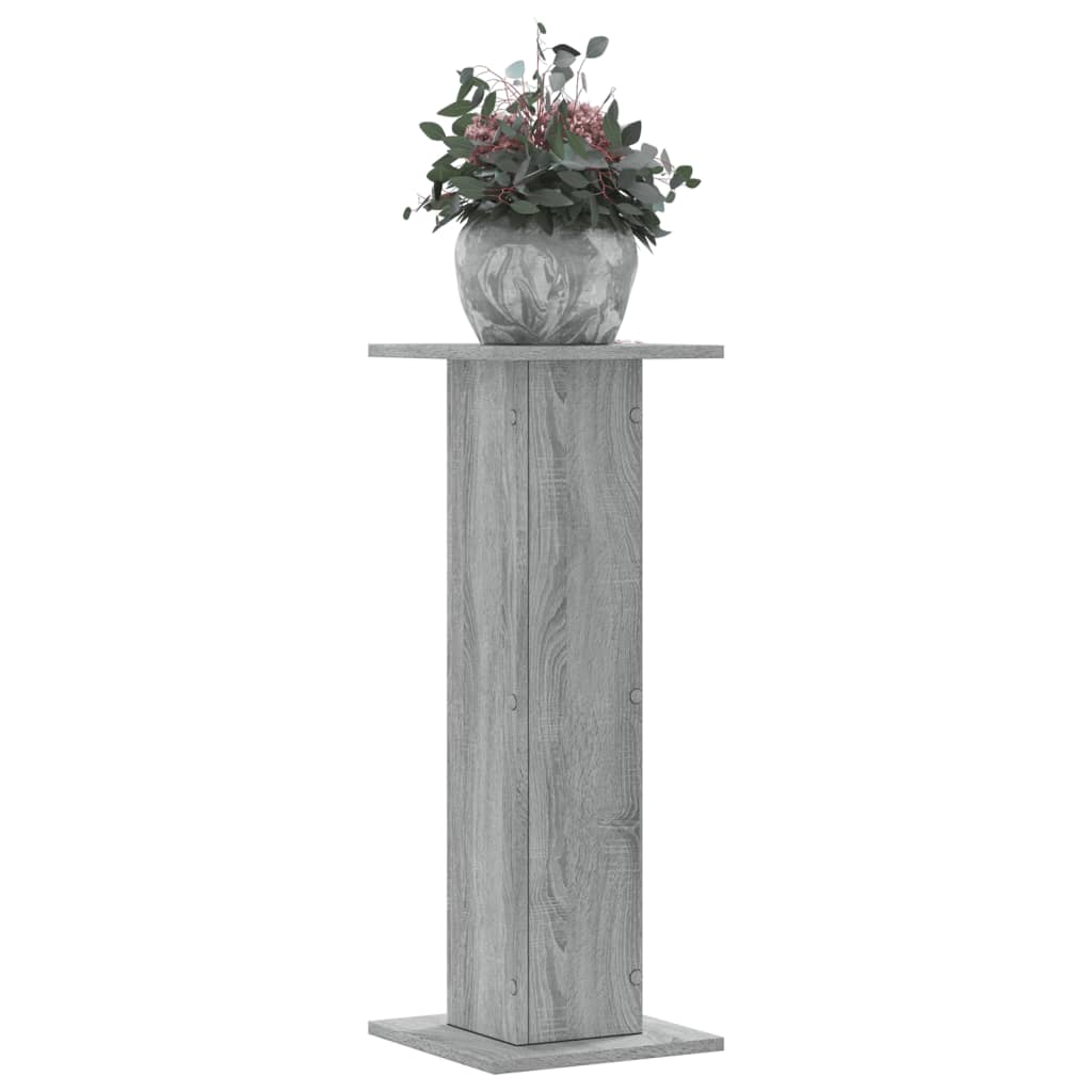 Soporte de plantas 2 uds madera ingeniería blanco 17x17x60 cm