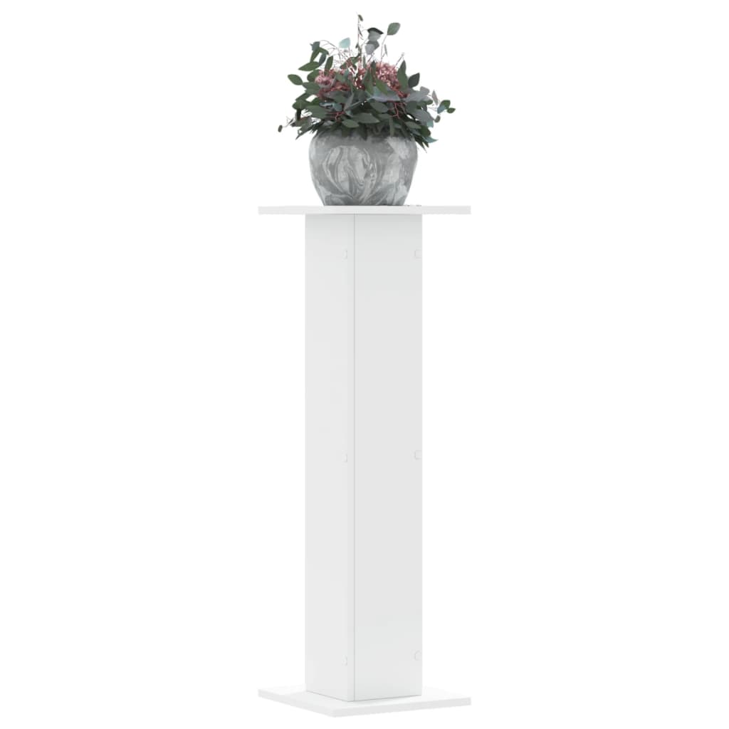 Soporte de plantas 2 uds madera ingeniería blanco 17x17x60 cm