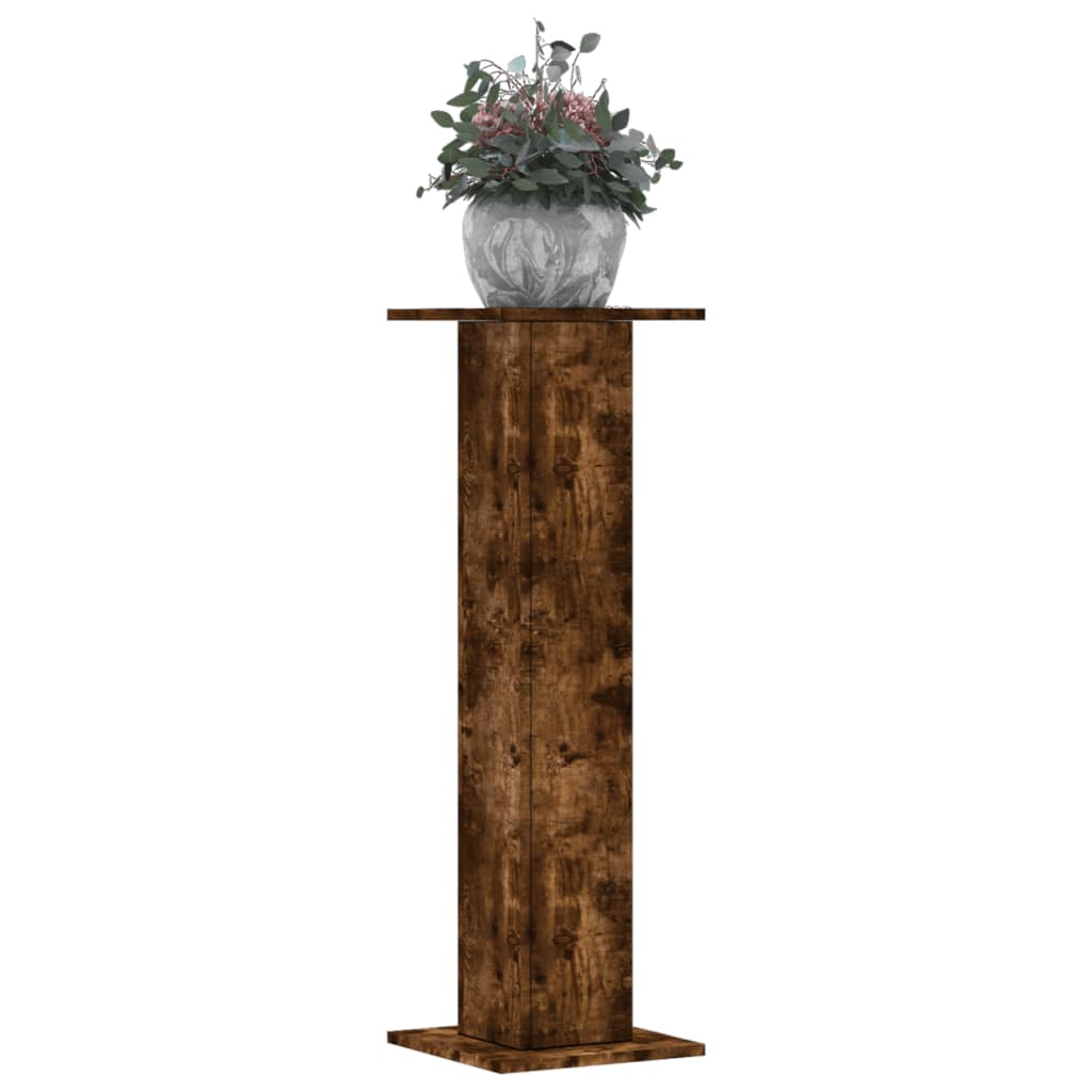 Soporte de plantas 2 uds madera ingeniería blanco 17x17x60 cm
