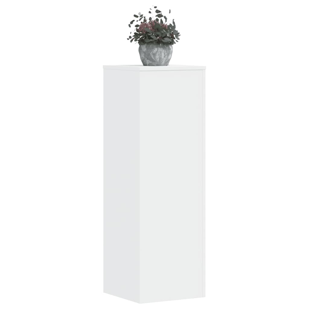 Soporte de plantas 2 uds madera ingeniería blanco 17x17x60 cm