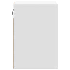 Mesitas de noche de pared con luces LED 2 unidades blanco