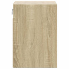 Mesita de noche de pared con luces LED roble Sonoma