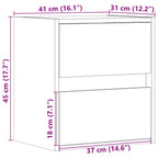 Mesitas de noche de pared con luces LED 2 uds roble ahumado