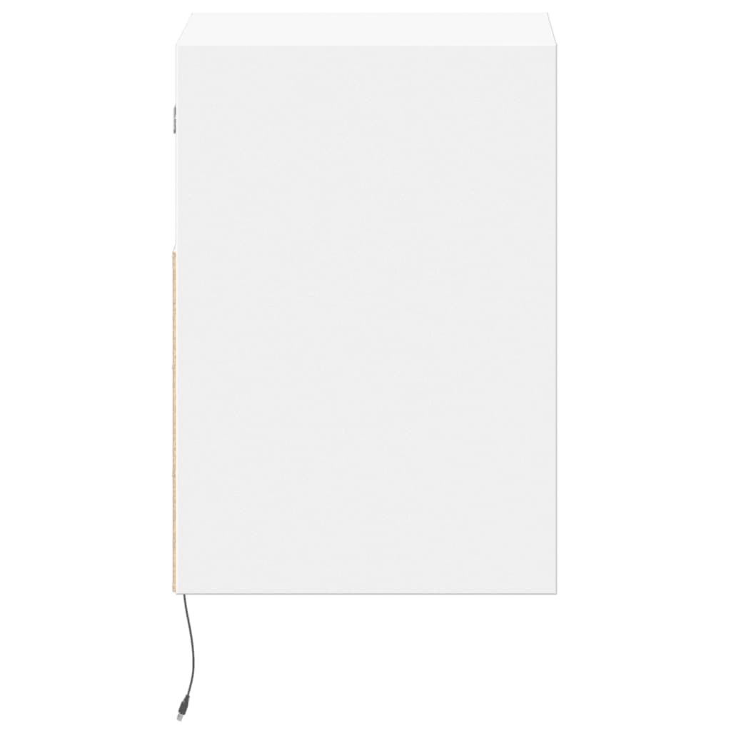 Mesita de noche de pared con luces LED blanco