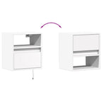 Mesita de noche de pared con luces LED blanco