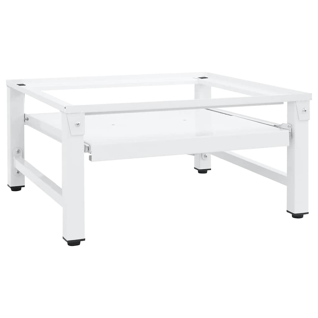 Soporte pedestal para lavadora con estante extraíble blanco