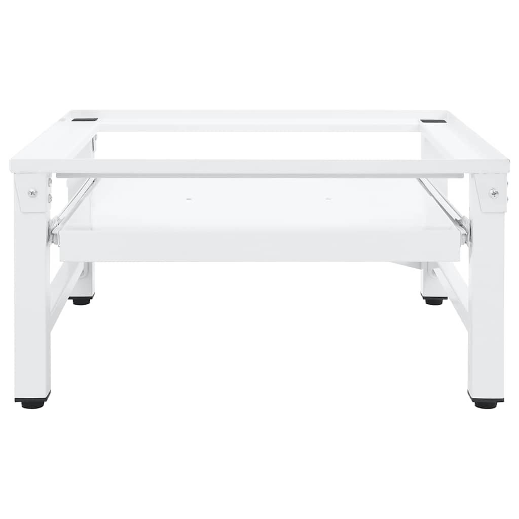 Soporte pedestal para lavadora con estante extraíble blanco