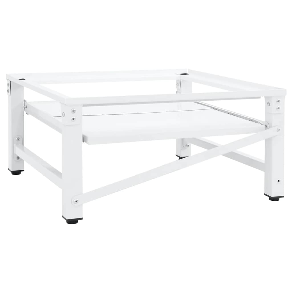 Soporte pedestal para lavadora con estante extraíble blanco