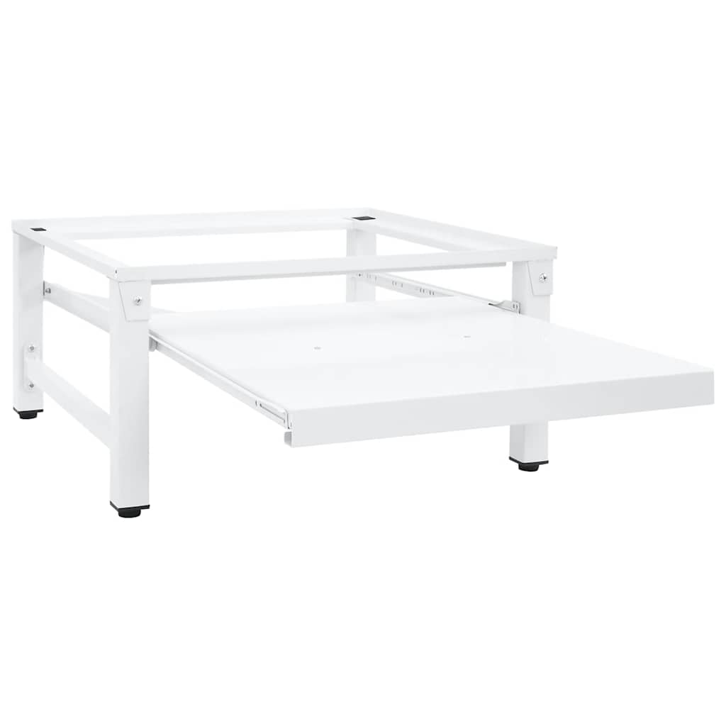Soporte pedestal para lavadora con estante extraíble blanco