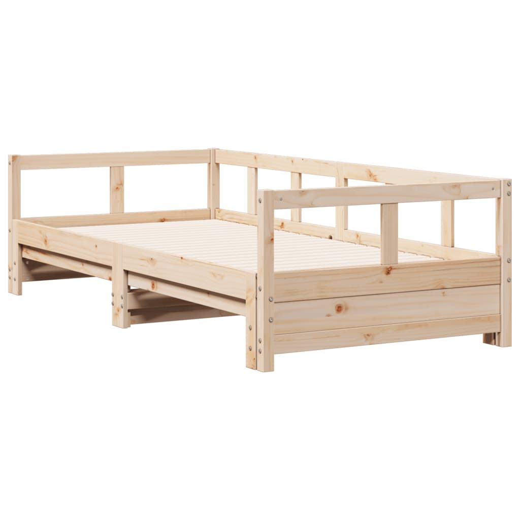 Sofá cama sin colchón madera maciza de pino 80x200 cm