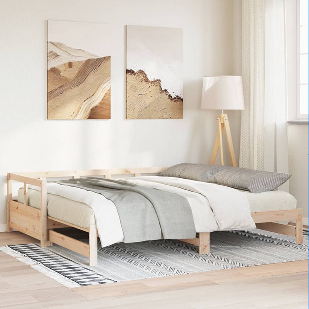 Sofá cama sin colchón madera maciza de pino 80x200 cm