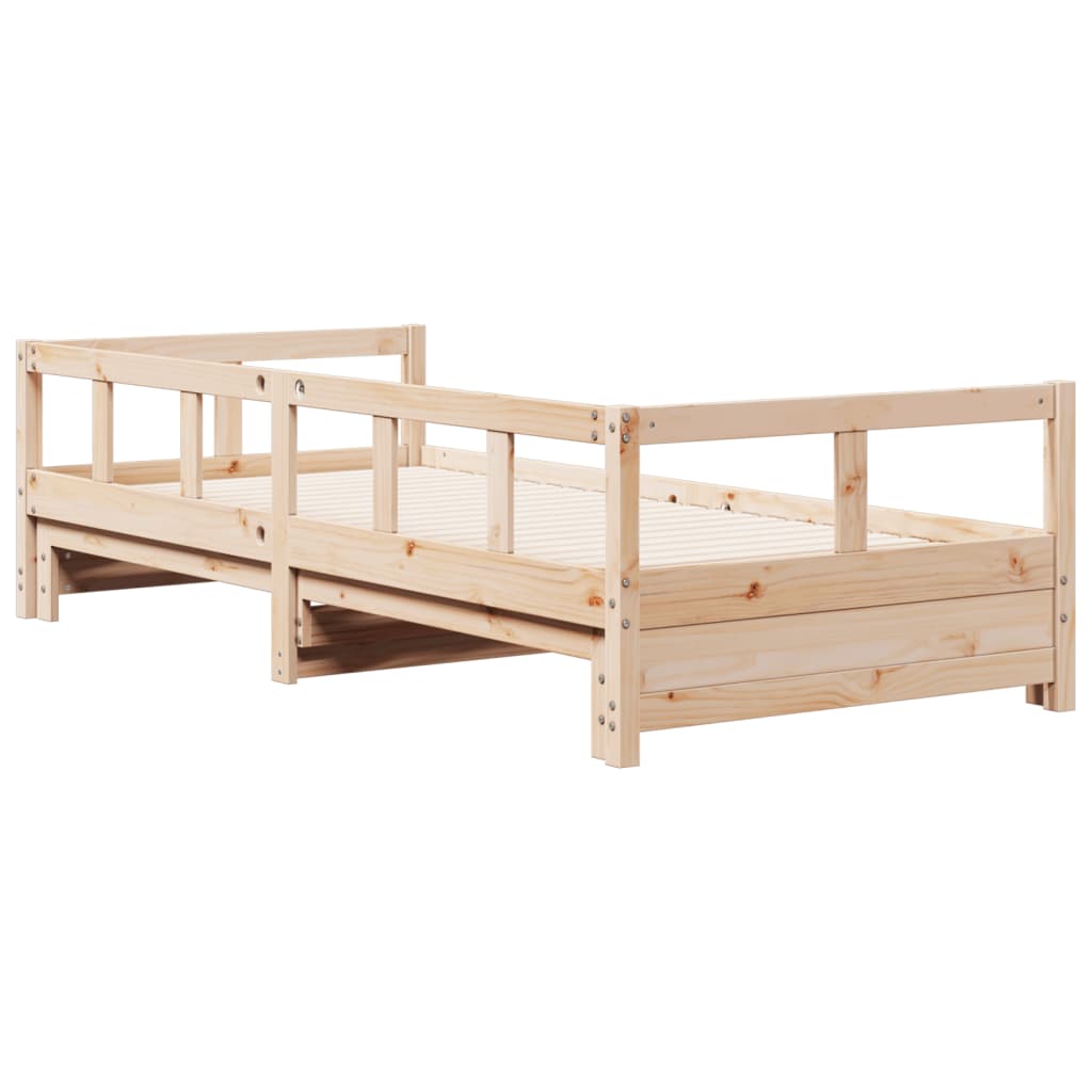 Sofá cama sin colchón madera maciza de pino 80x200 cm
