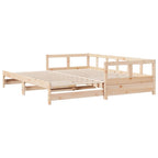 Sofá cama sin colchón madera maciza de pino 80x200 cm
