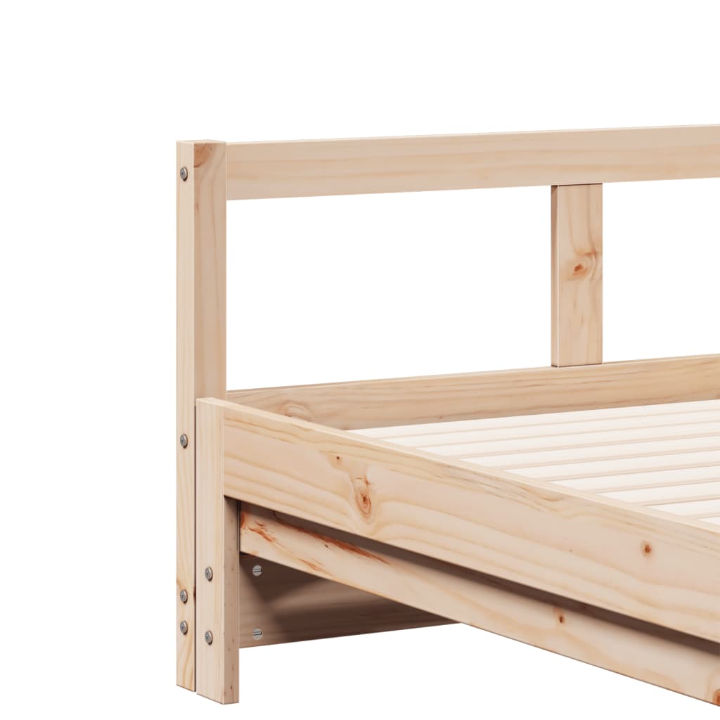 Sofá cama sin colchón madera maciza de pino 80x200 cm