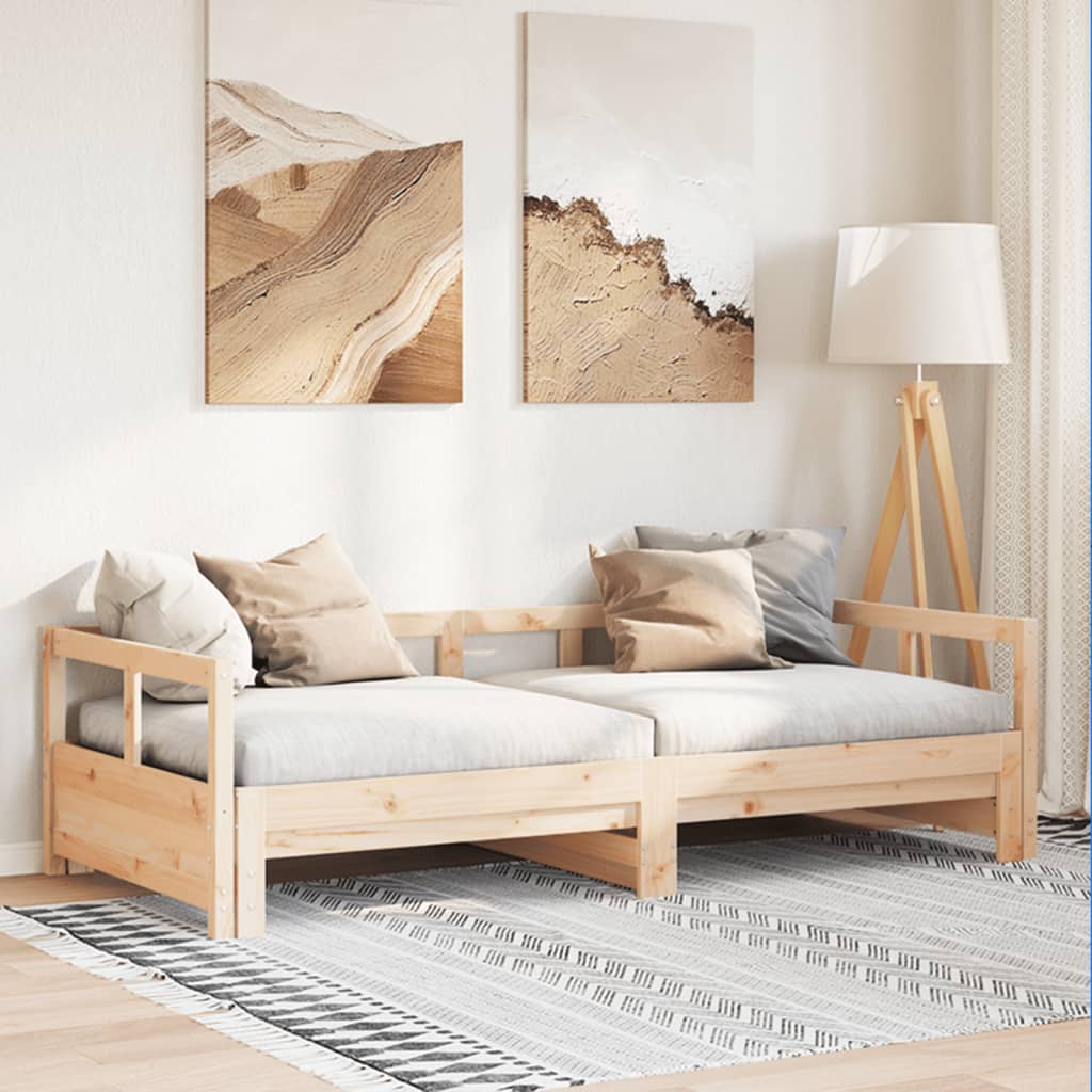 Sofá cama sin colchón madera maciza de pino 80x200 cm