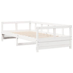 Sofá cama sin colchón madera maciza de pino blanco 80x200 cm