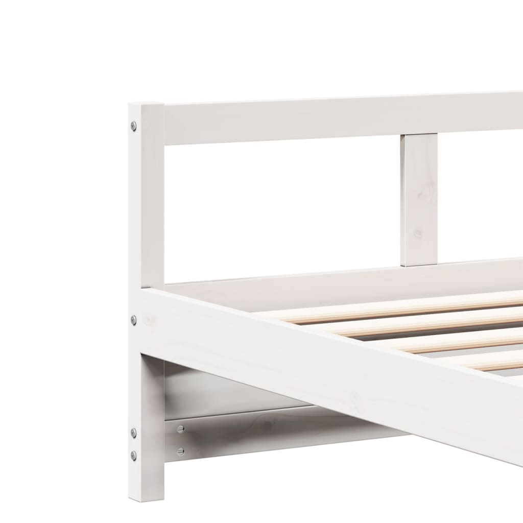 Sofá cama sin colchón madera maciza de pino blanco 80x200 cm