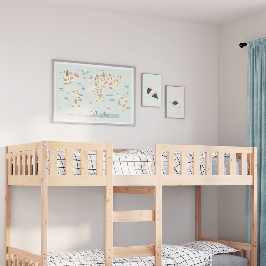 Cama para niños sin colchón madera maciza de pino 75x190 cm