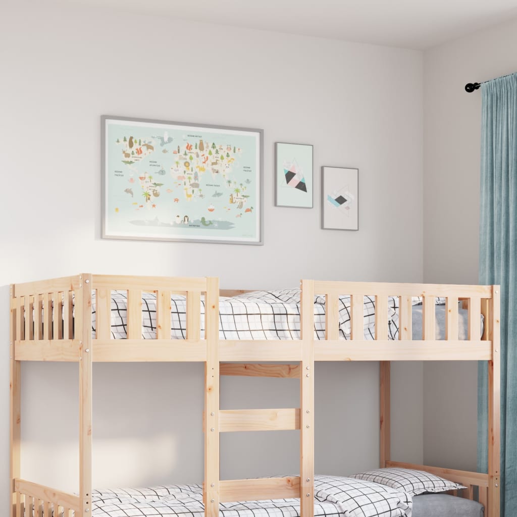 Cama para niños sin colchón madera maciza de pino 75x190 cm