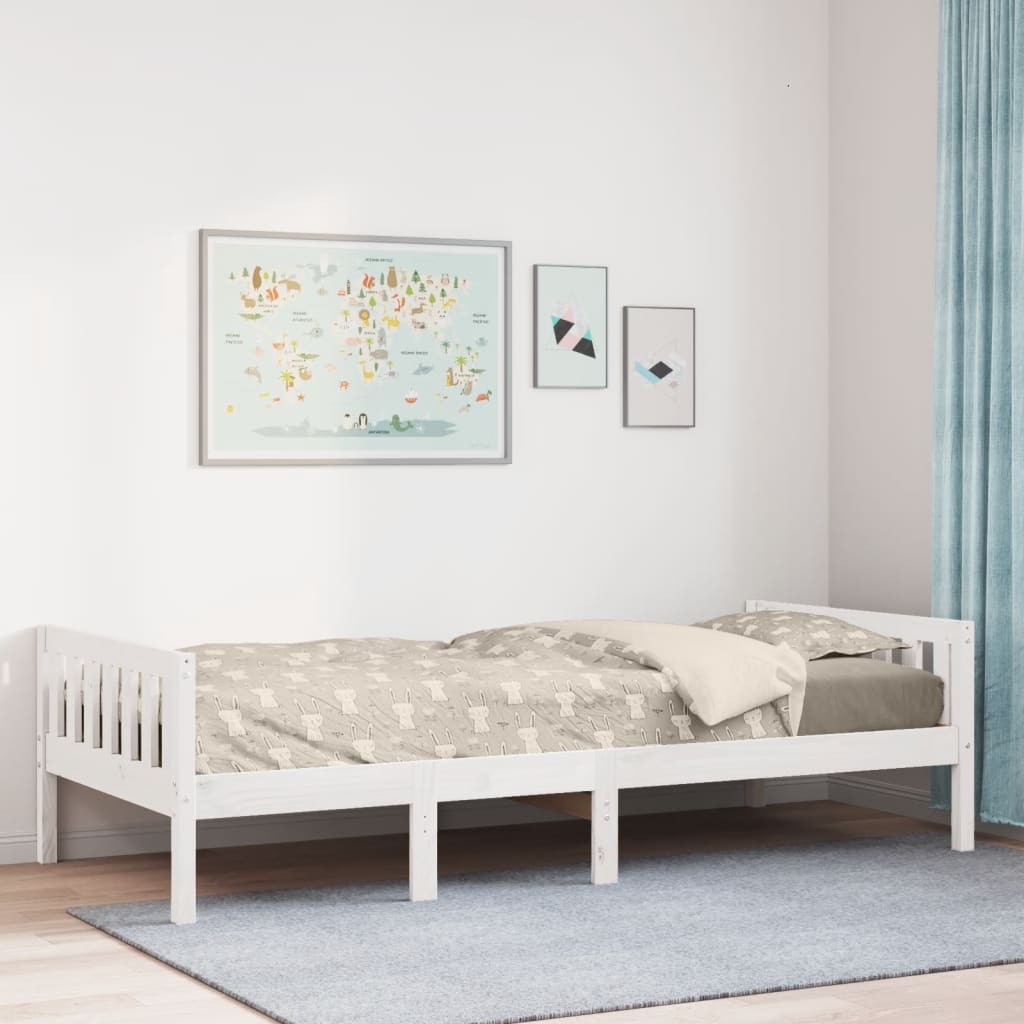 Cama para niños sin colchón madera maciza de pino 75x190 cm