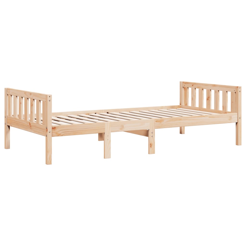Cama para niños sin colchón madera maciza de pino 75x190 cm